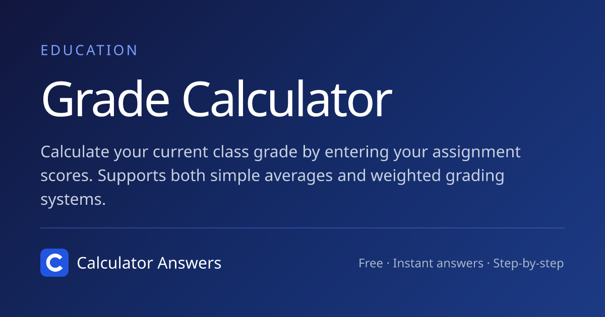 Grade Calculator 2026 - Calculate Your Current Class Grade · Calculator ...