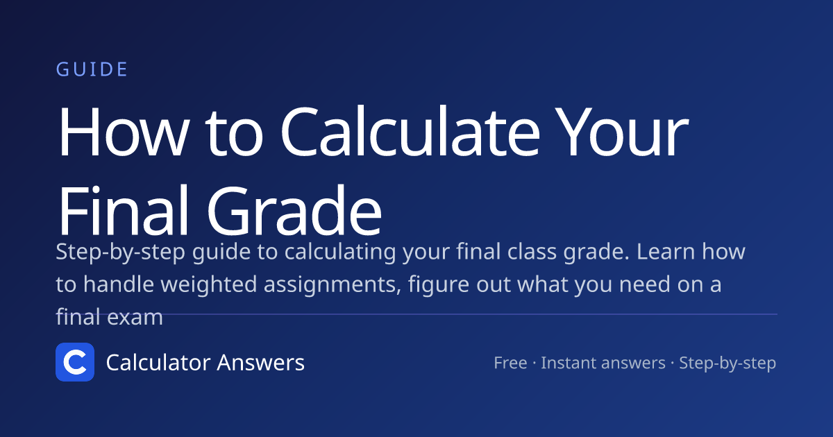 How to Calculate Your Final Grade — Formula & Examples · Calculator ...